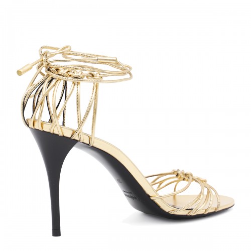 GOLD LEATHER BABYLONE 90 SANDALS