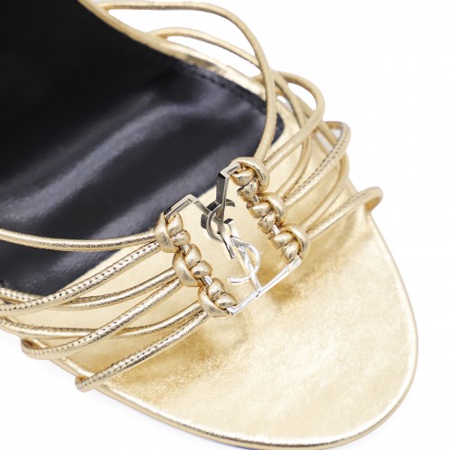 GOLD LEATHER BABYLONE 90 SANDALS