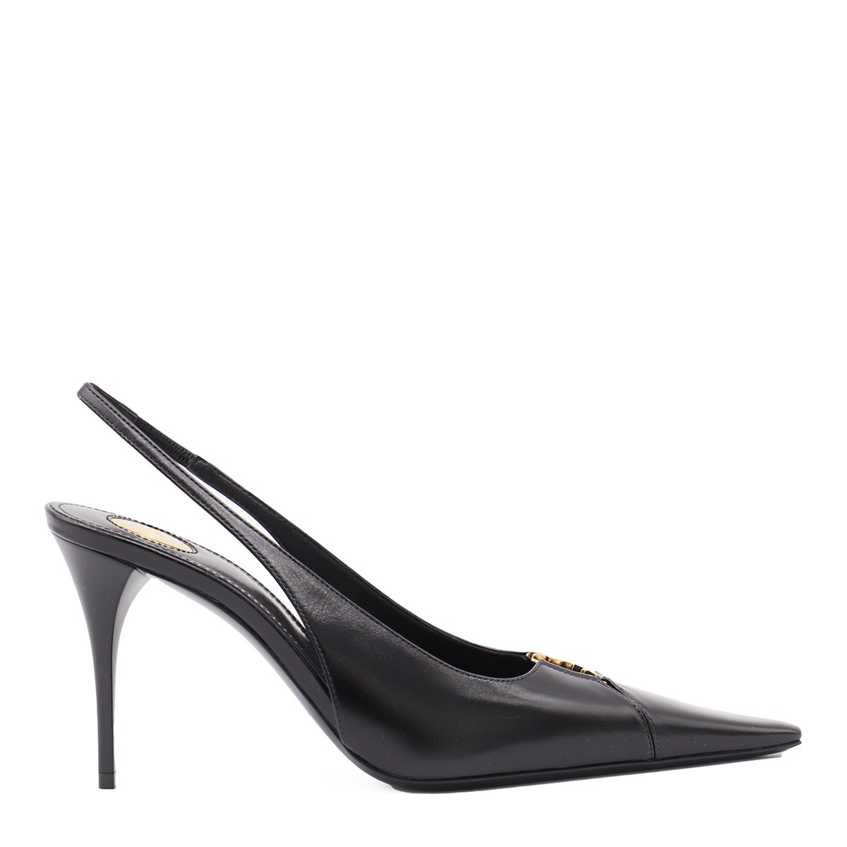 BLACK LEATHER BABYLONE 90 PUMPS
