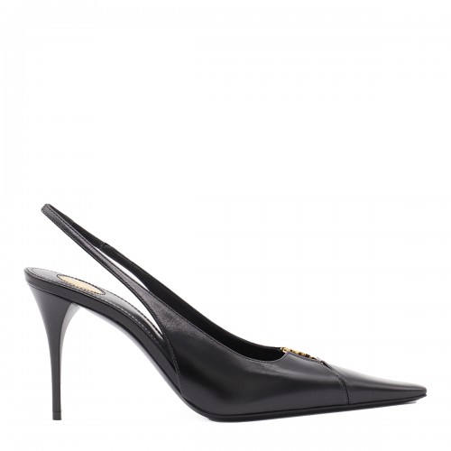 BLACK LEATHER BABYLONE 90 PUMPS