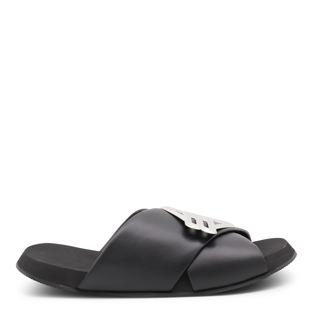 BLACK LEATHER FLATS