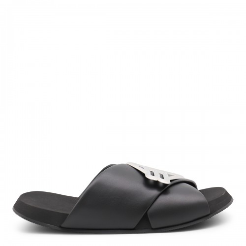 BLACK LEATHER FLATS
