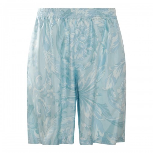 LIGHT BLUE SILK SHORTS