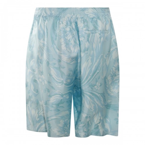 LIGHT BLUE SILK SHORTS
