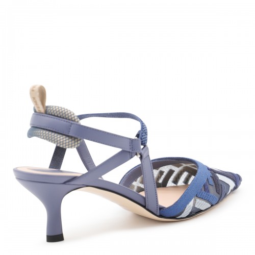 BLUE LEATHER COLOBRI' LITE PUMPS