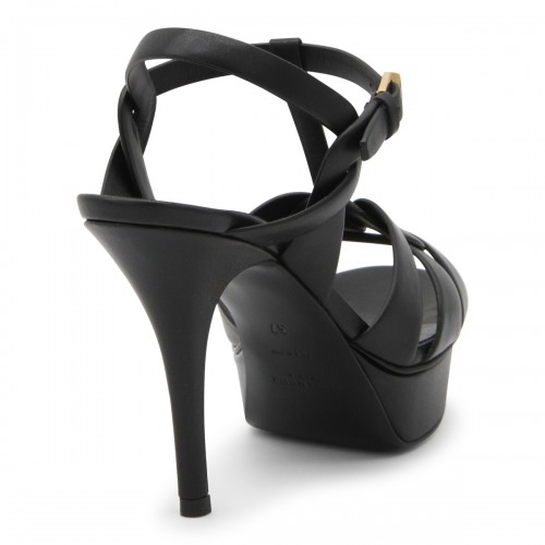 BLACK LEATHER TRIBUTE 75 SANDALS