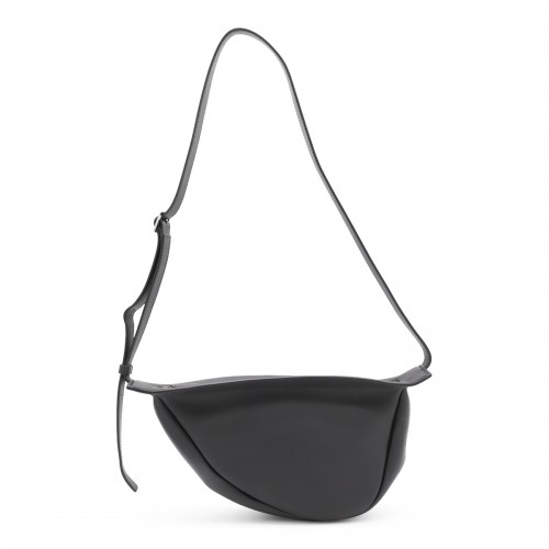 BLACK LEATHER SLOUCHY BANANA CROSSBODY BAG