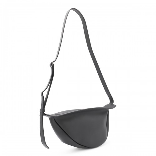 BLACK LEATHER SLOUCHY BANANA CROSSBODY BAG