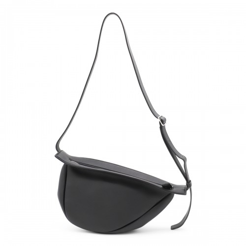 BLACK LEATHER SLOUCHY BANANA CROSSBODY BAG