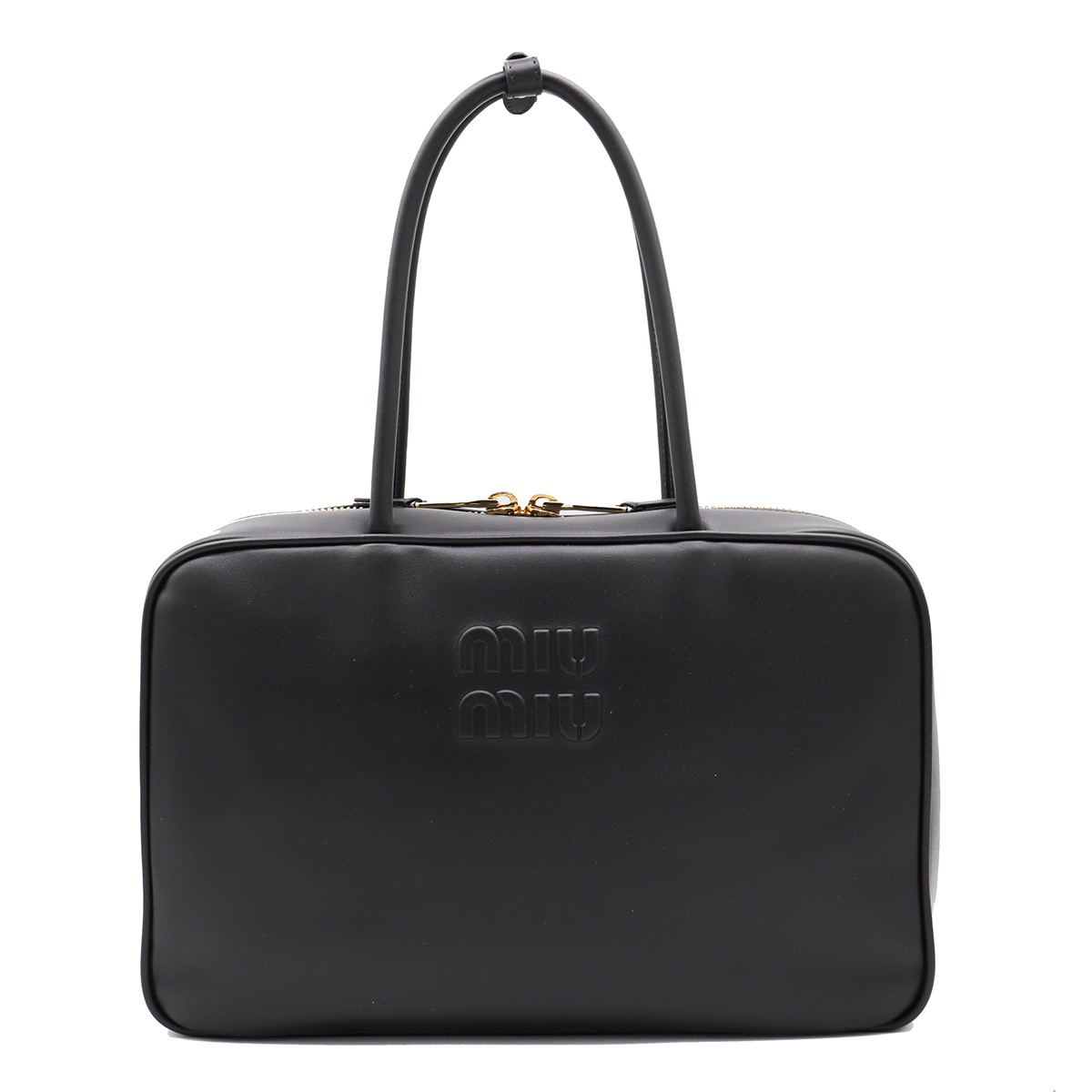 BLACK LEATHER BEAU LARGE TOP HANDLE BAG