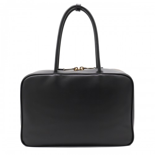 BLACK LEATHER BEAU LARGE TOP HANDLE BAG