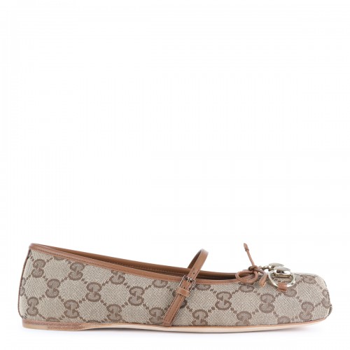BEIGE LEATHER FLATS