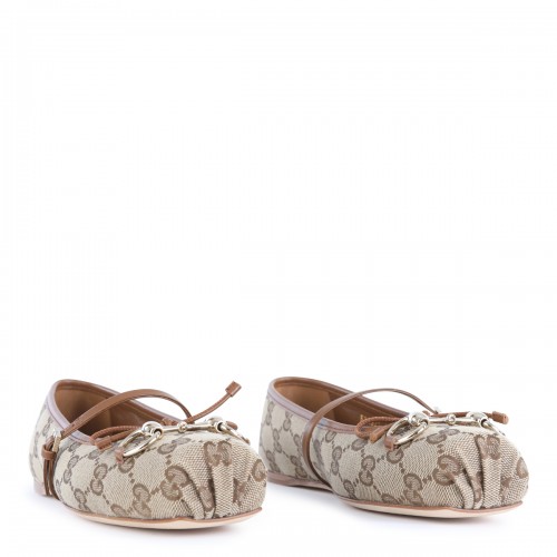 BEIGE LEATHER FLATS