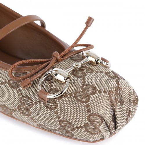 BEIGE LEATHER FLATS