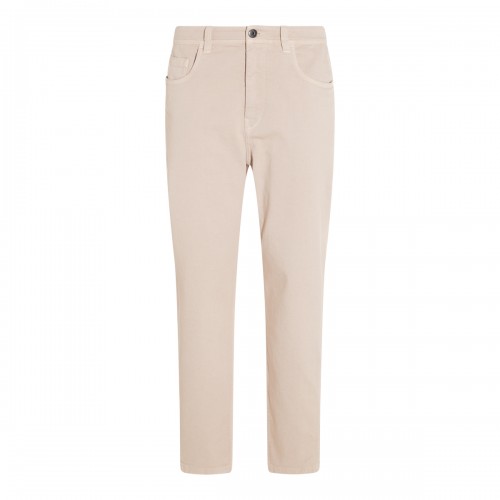 BEIGE COTTON JEANS