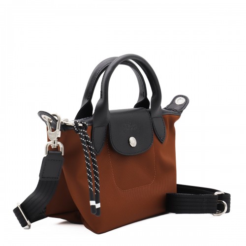 BROWN COTTON LE PLIAGE XTRA XS TOTE