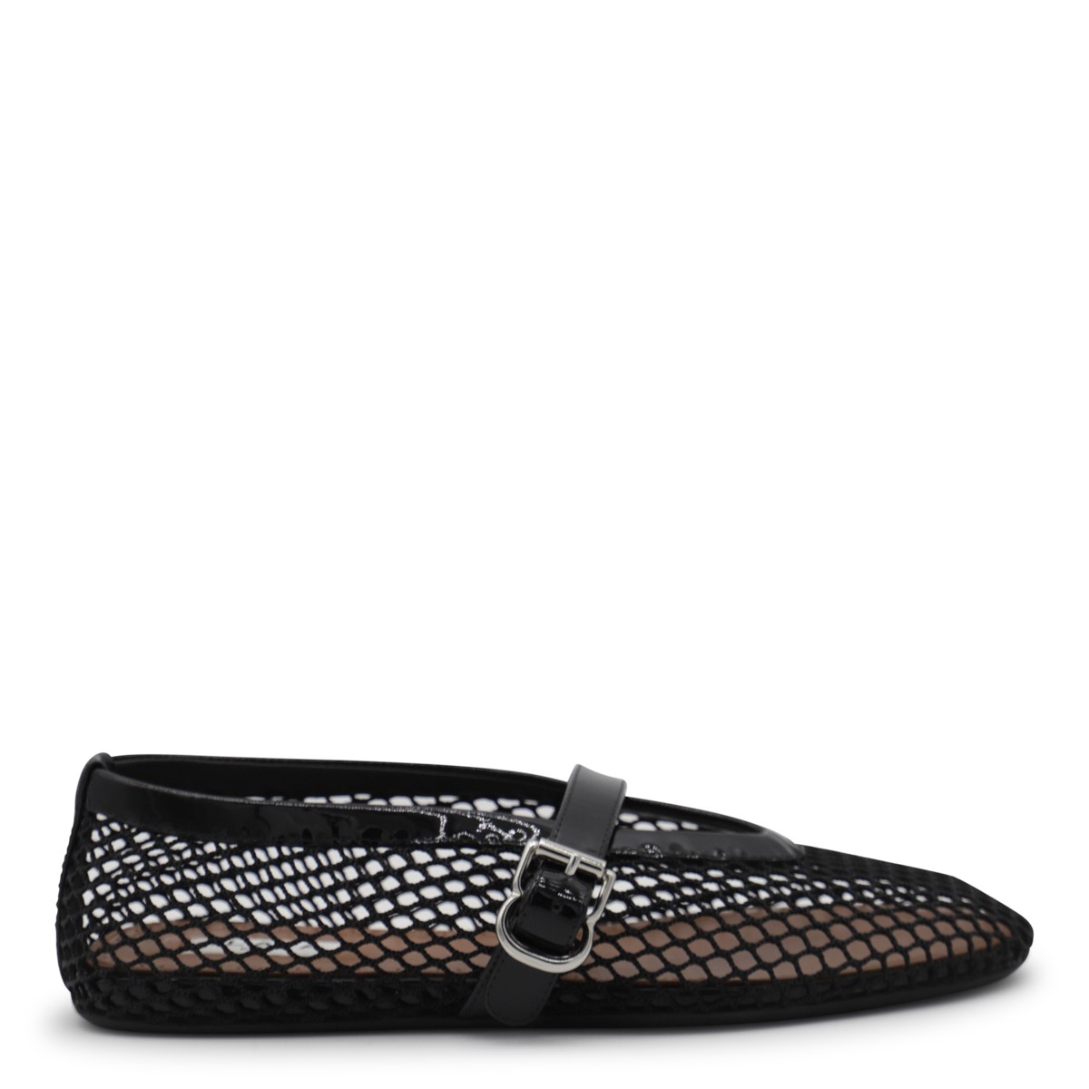 BLACK LEATHER FLATS