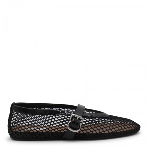 BLACK LEATHER FLATS
