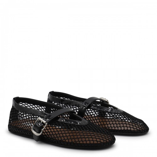 BLACK LEATHER FLATS