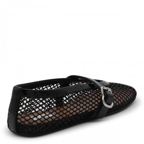 BLACK LEATHER FLATS