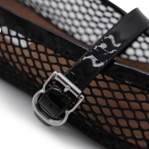 BLACK LEATHER FLATS