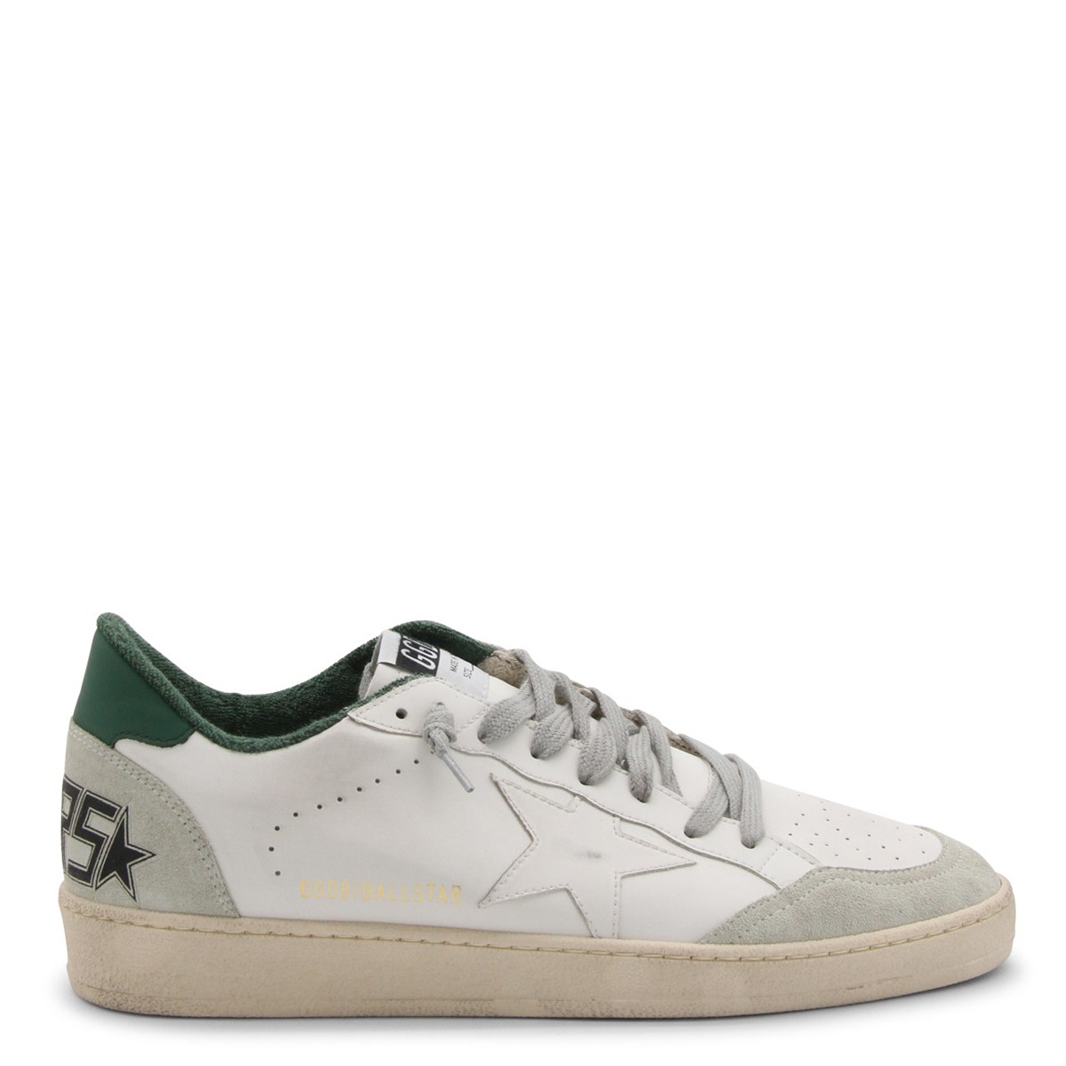 WHITE AND GREEN LEATHER BALL STAR SNEAKERS