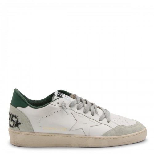 WHITE AND GREEN LEATHER BALL STAR SNEAKERS