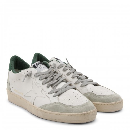 WHITE AND GREEN LEATHER BALL STAR SNEAKERS