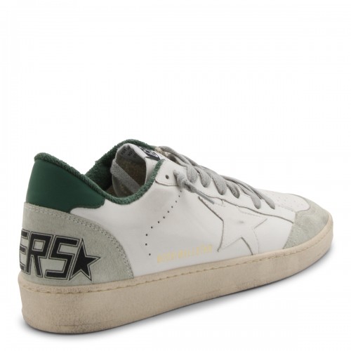 WHITE AND GREEN LEATHER BALL STAR SNEAKERS