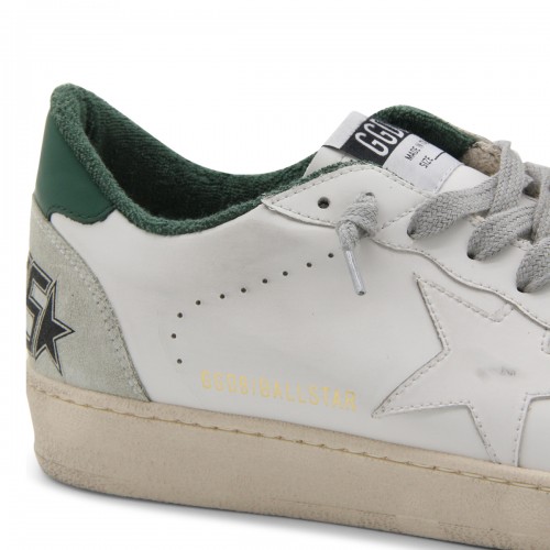 WHITE AND GREEN LEATHER BALL STAR SNEAKERS
