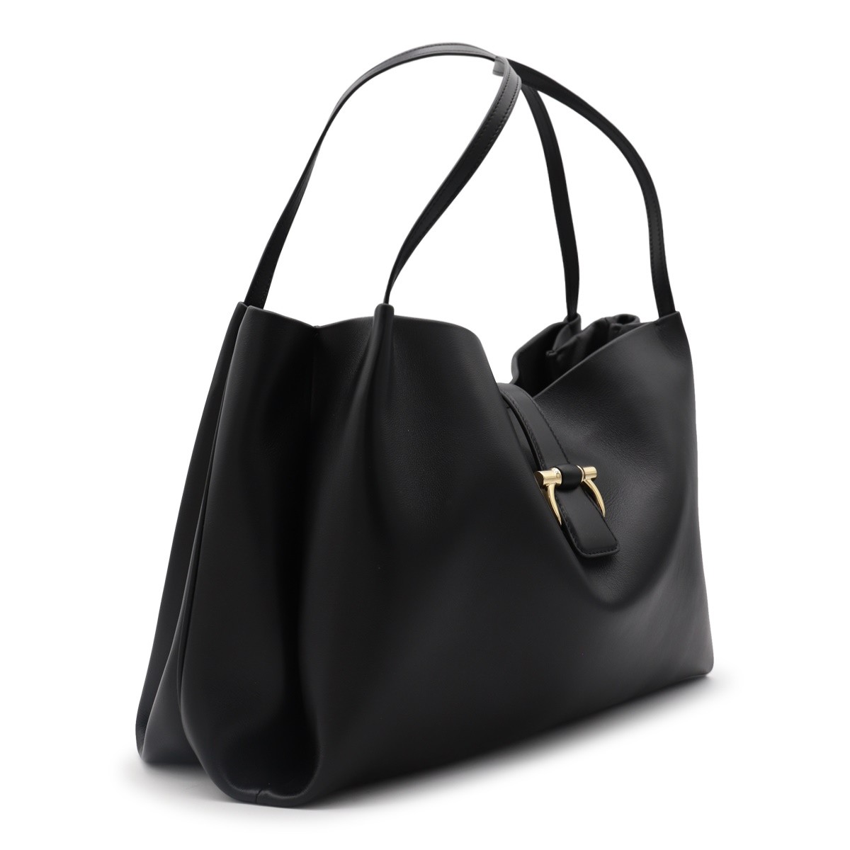 BLACK LEATHER SHOULDER BAG