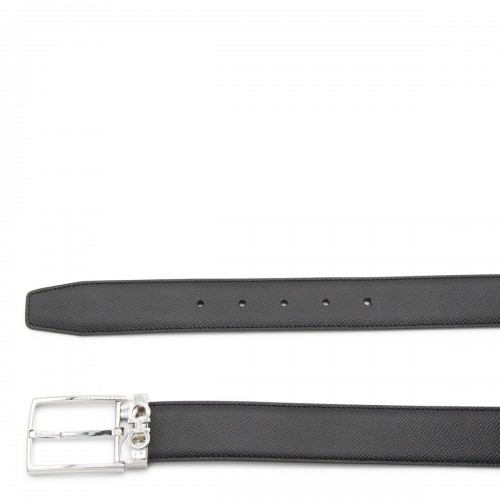 BLACK LEATHER GANCINI BELT