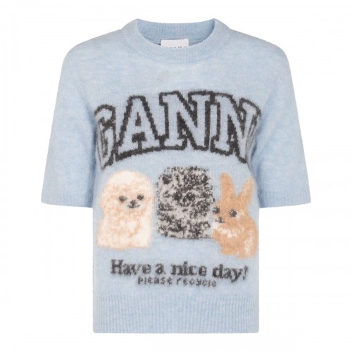 LIGHT BLUE WOOL KNITWEAR
