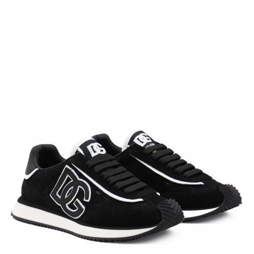 BLACK AND WHITE DG CUSHION SNEAKERS