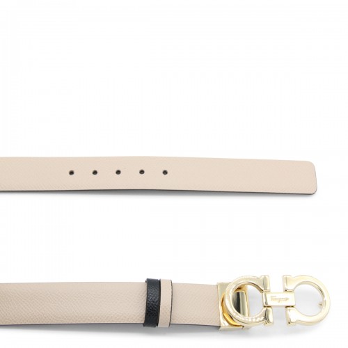 BEIGE LEATHER GANCINI BELT 2