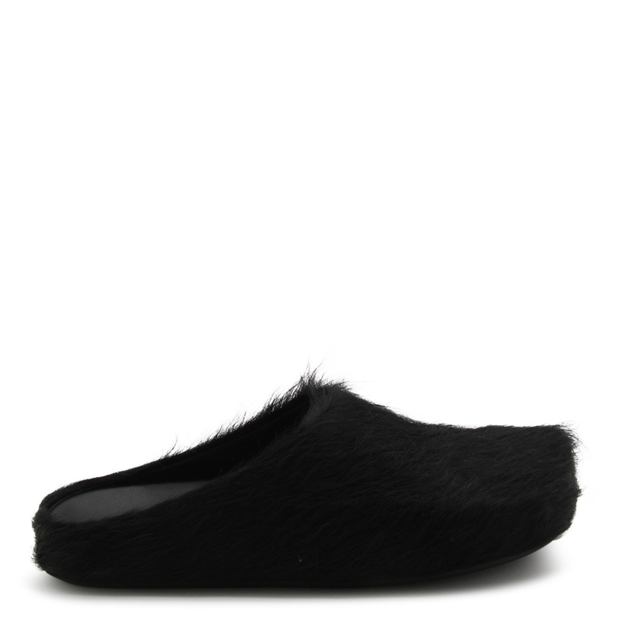 BLACK LEATHER FLATS