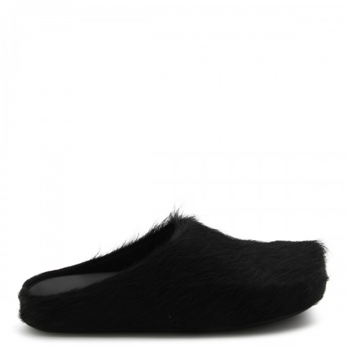 BLACK LEATHER FLATS