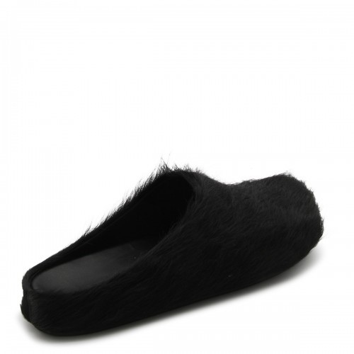 BLACK LEATHER FLATS