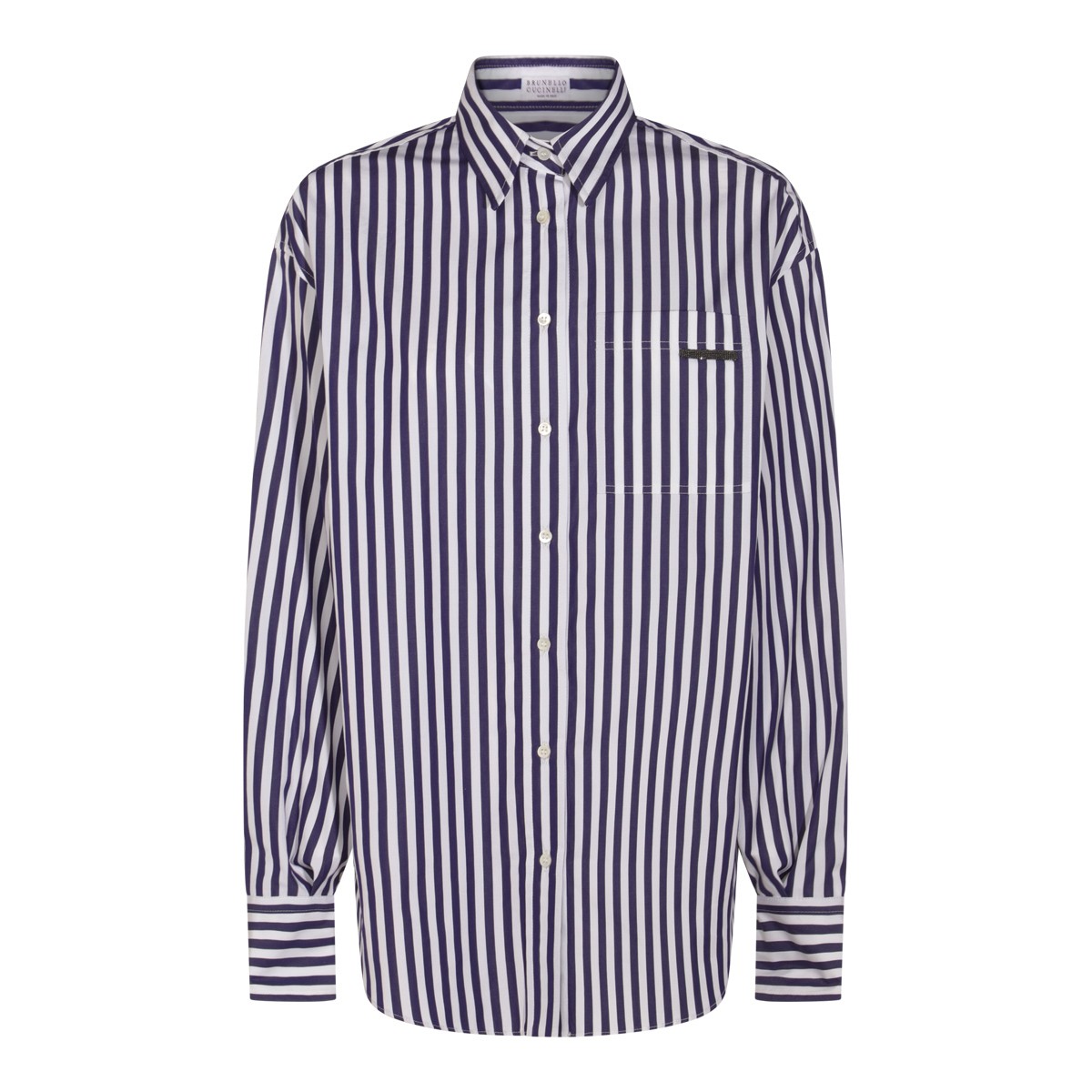 WHITE AND BLUE COTTON SHIRT