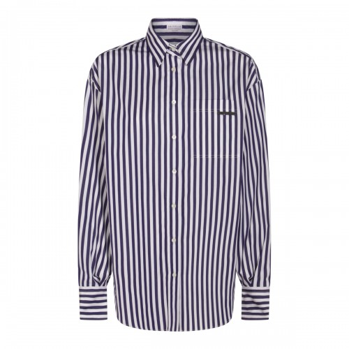 WHITE AND BLUE COTTON SHIRT