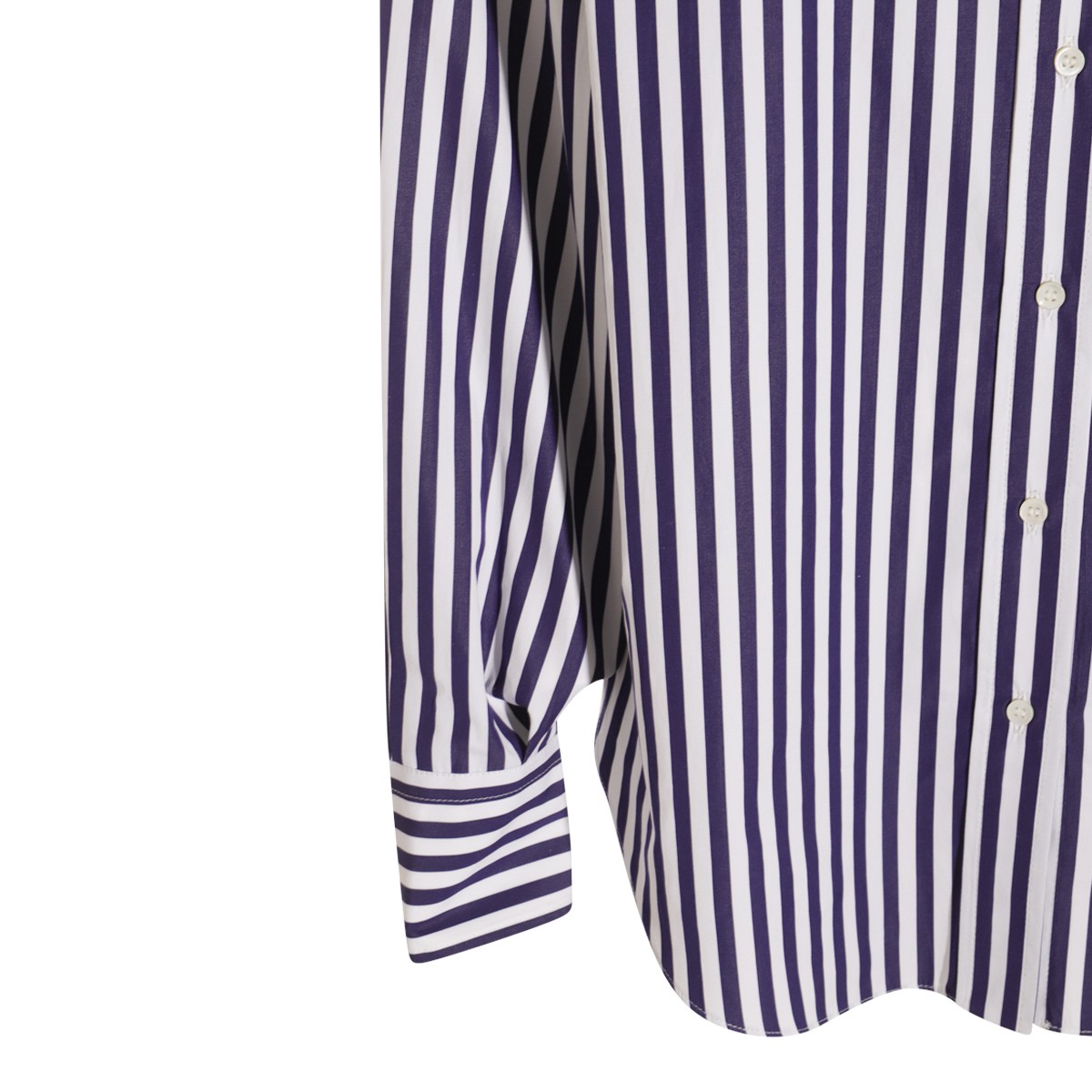 WHITE AND BLUE COTTON SHIRT