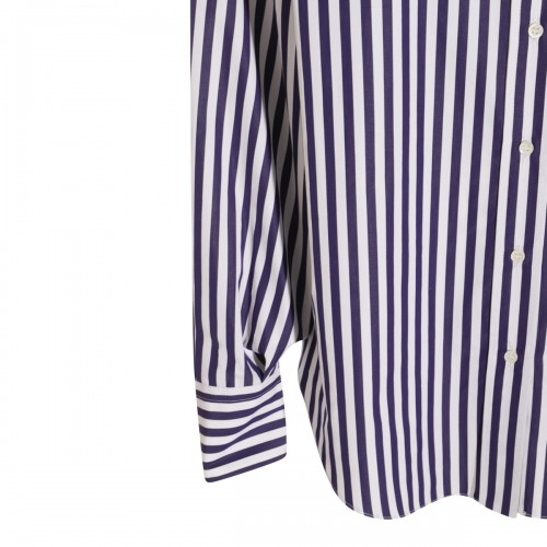 WHITE AND BLUE COTTON SHIRT