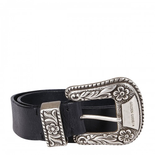 BLACK LEATHER BELT 2