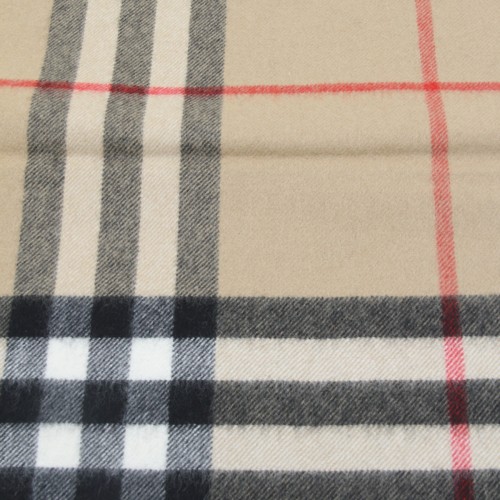BEIGE CHECK WOOL SCARF