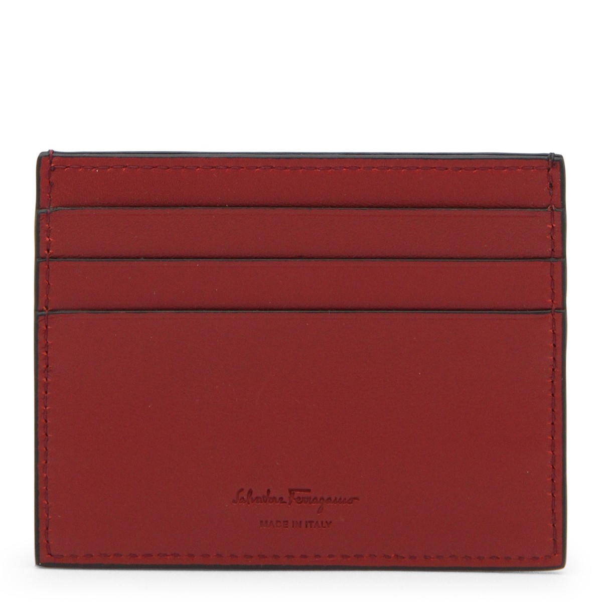 BLACK LEATHER GANCINI CARD HOLDER