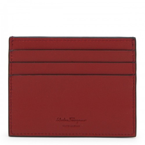 BLACK LEATHER GANCINI CARD HOLDER