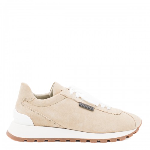 BEIGE LEATHER SNEAKERS