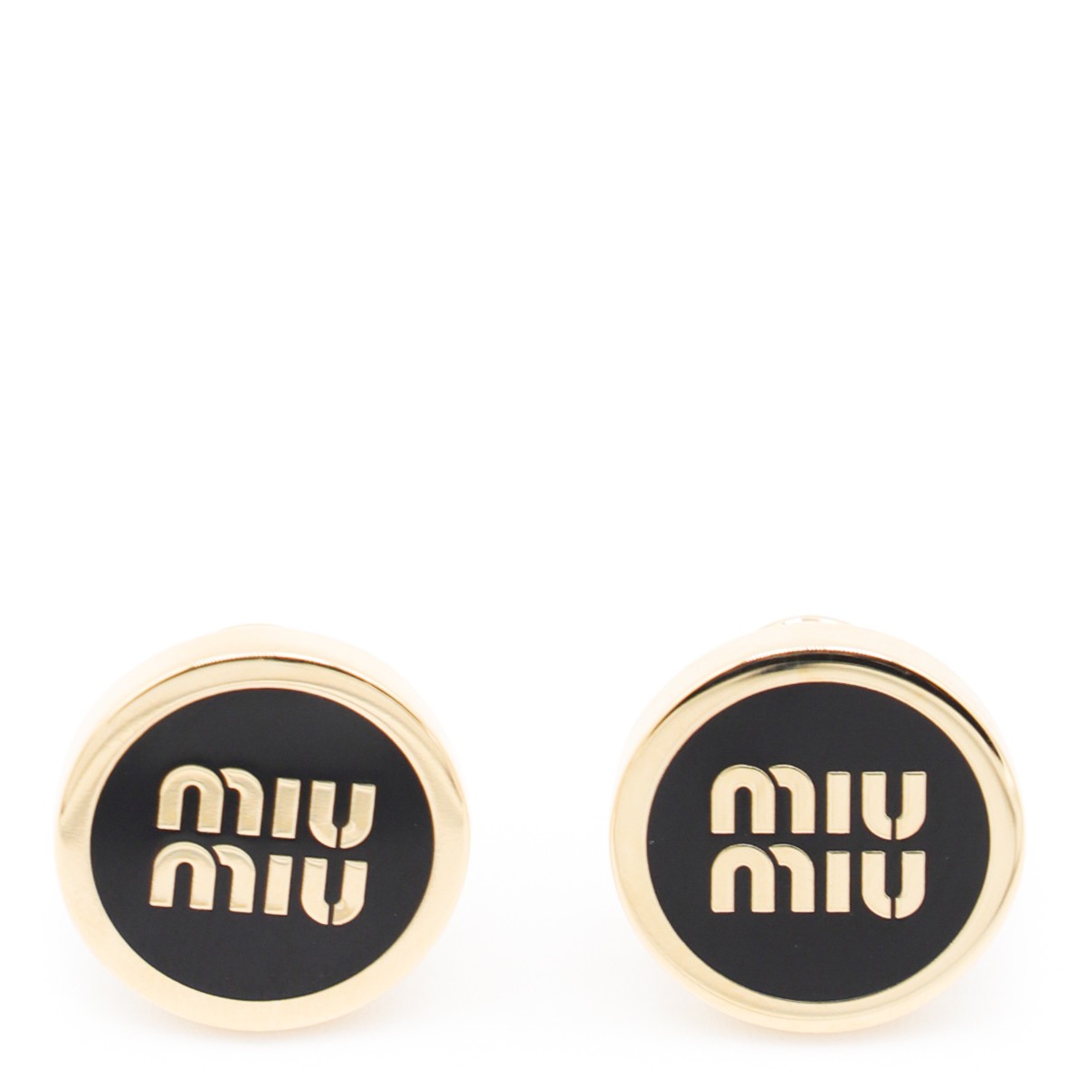 GOLD AND BLACK METAL EARRINGS