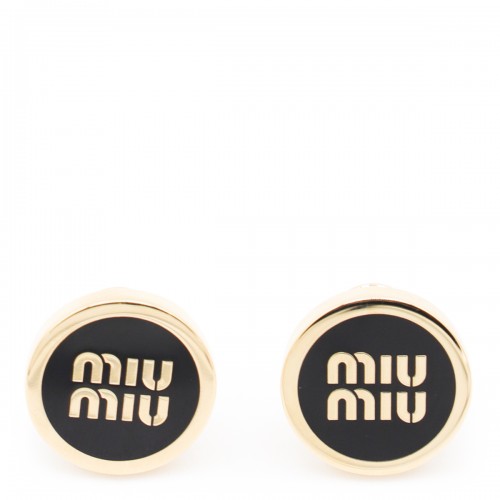 GOLD AND BLACK METAL EARRINGS