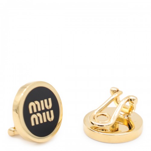 GOLD AND BLACK METAL EARRINGS